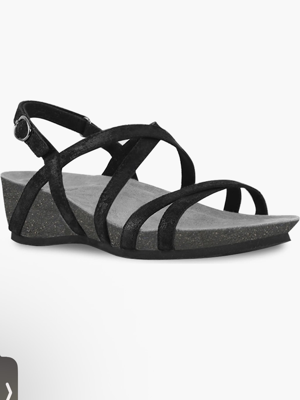 Munro Tarifa Strappy Black Wedge Sandal - Women 8.5 narrow